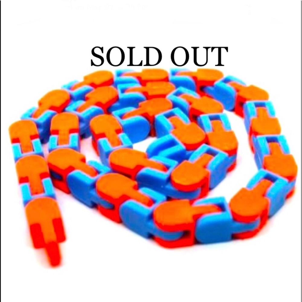 Blue and orange wacky fidget toy